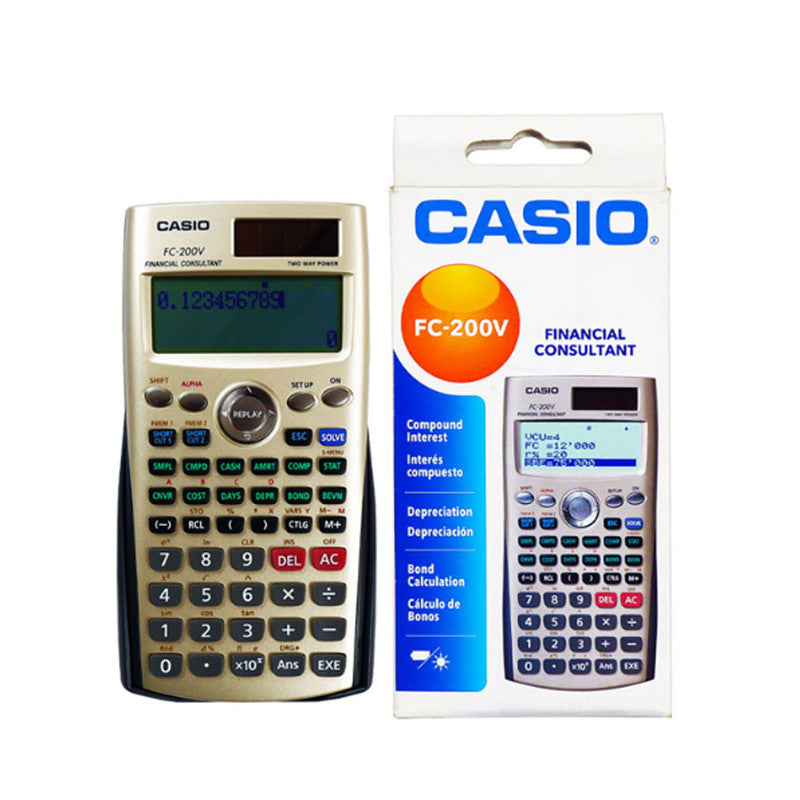 Casio Financial Calculator FC200V Dual Power 4Line Display