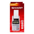 Sharp Printing Calculator 1611V White 12 Digits Small 2 Color Printer 58mm Paper