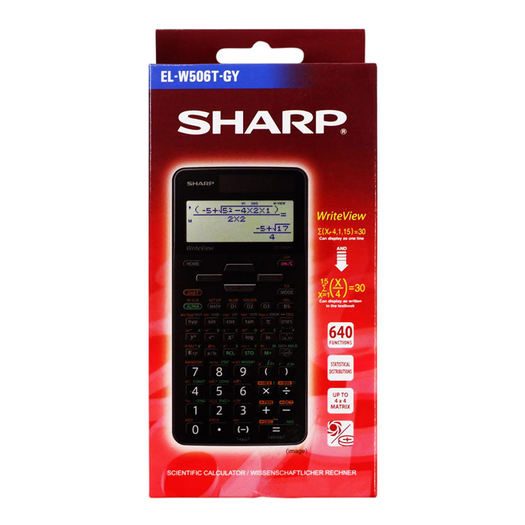 Sharp Scientific Calculator ELW56TGY 64functions Dual Power Write View