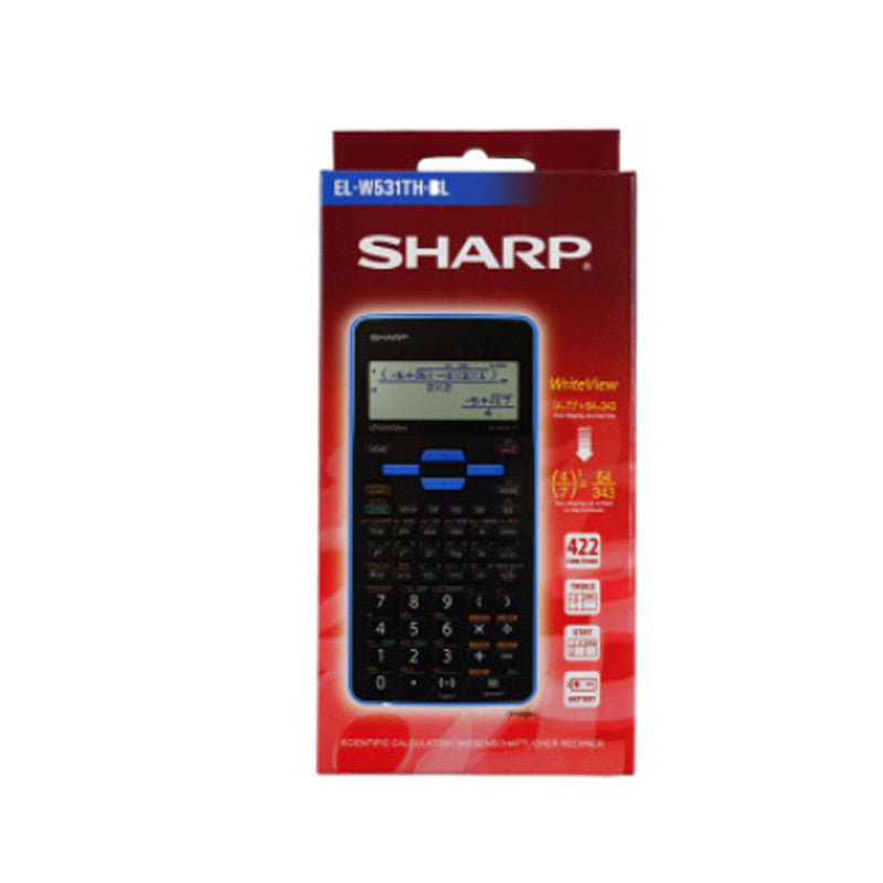 Sharp Scientific Calculator ELW531THBL 422 Functions Battery Operated Write View