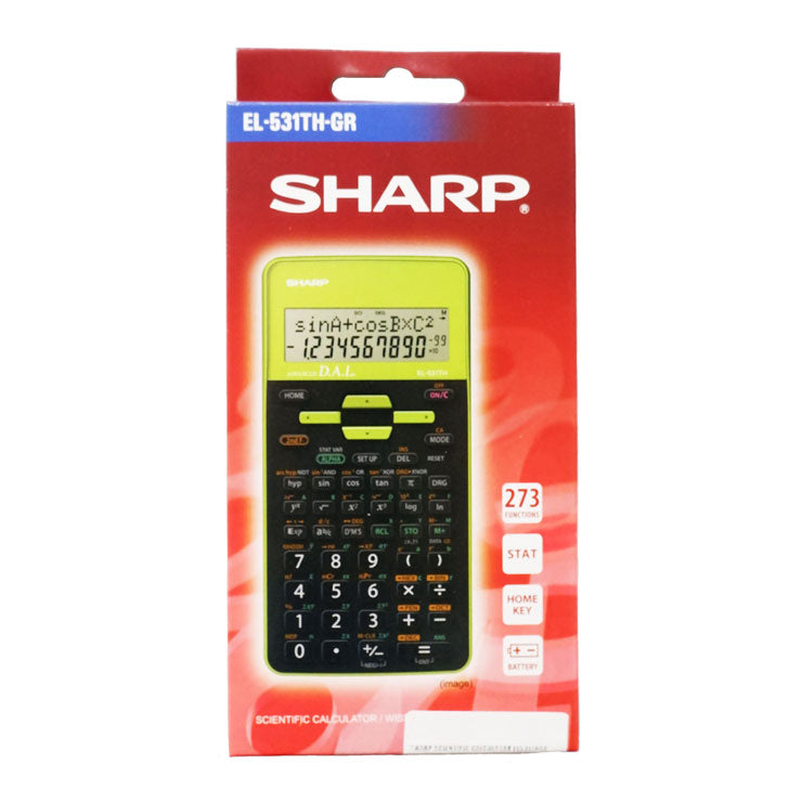 Sharp Scientific Calculator El531THGR 273 functions 2 Line Display Home Function R3 Battery