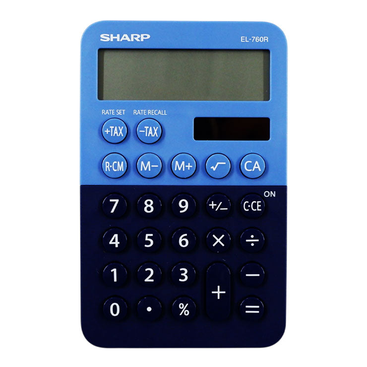 Sharp Handheld Calculator EL760R 8 Digits Dual Power, Blue