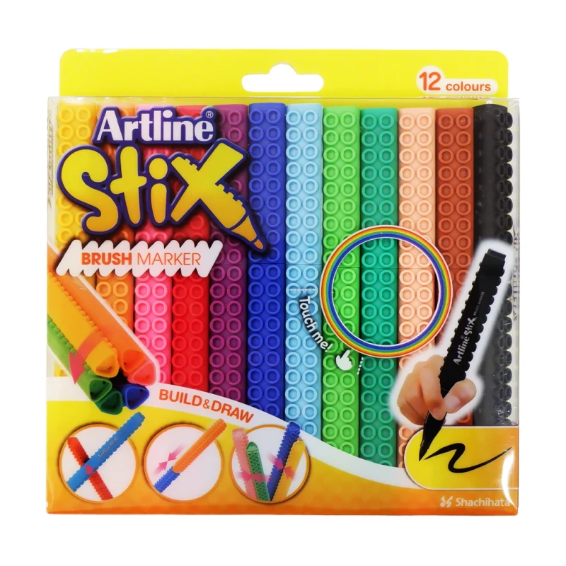 Artline Stix Brush Marker Set ETXF12 12 Colors