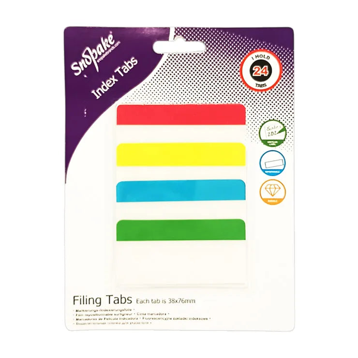 Snopake Index Tabs Pet 24Tabs 38X76mm