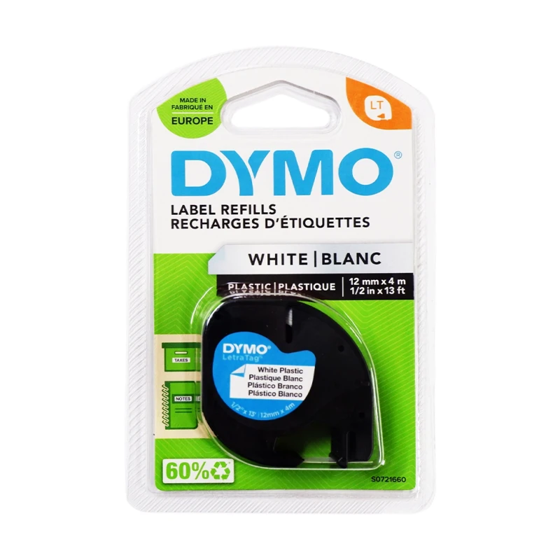 Dymo Tape Cartridge Letra Tag, Pearl White - Labels, Indexes & Stamps
