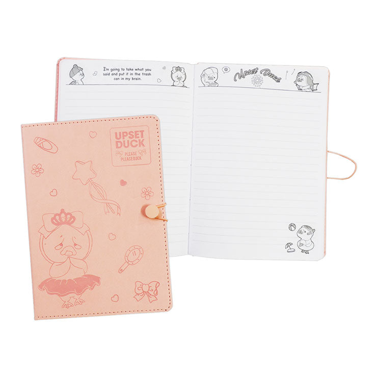 Upset Duck Padded Notebook NT-80B9375-A 148x210mm 96 Sheets Pink Thermal PU With Elastic Band