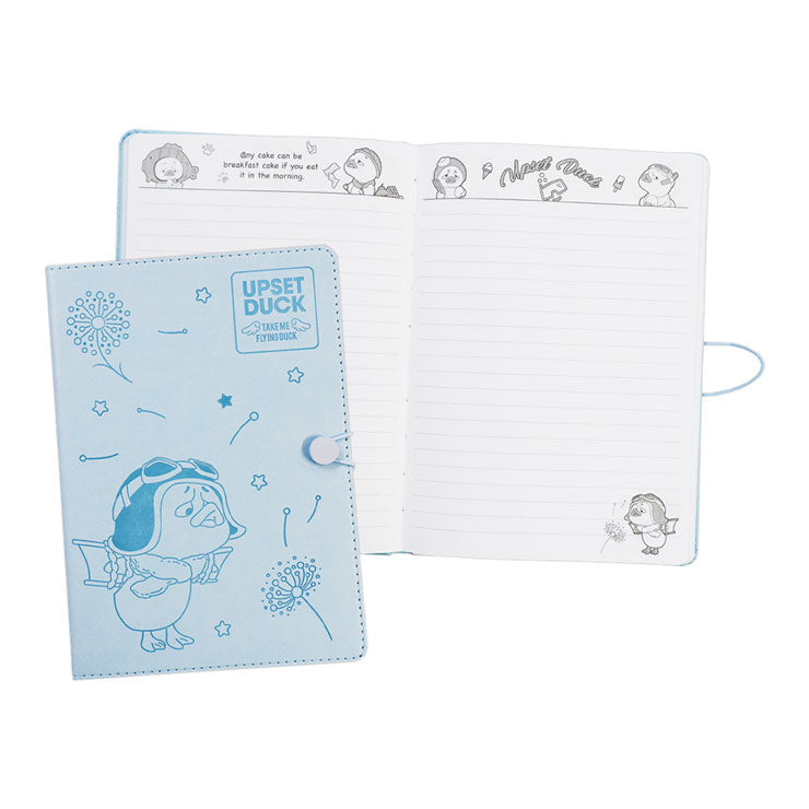 Upset Duck Padded Notebook NT-80B9375-B 148x210mm 96 Sheets Blue Thermal PU With Elastic Band