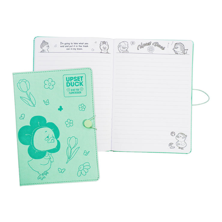 Upset Duck Padded Notebook NT-80B9375-C 148x210mm 96 Sheets Green Thermal PU With Elastic Band