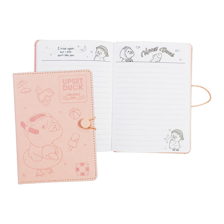 Upset Duck Padded Notebook NT-80B9376-A 120x169mm 96 Sheets Pink Thermal PU With Elastic Band