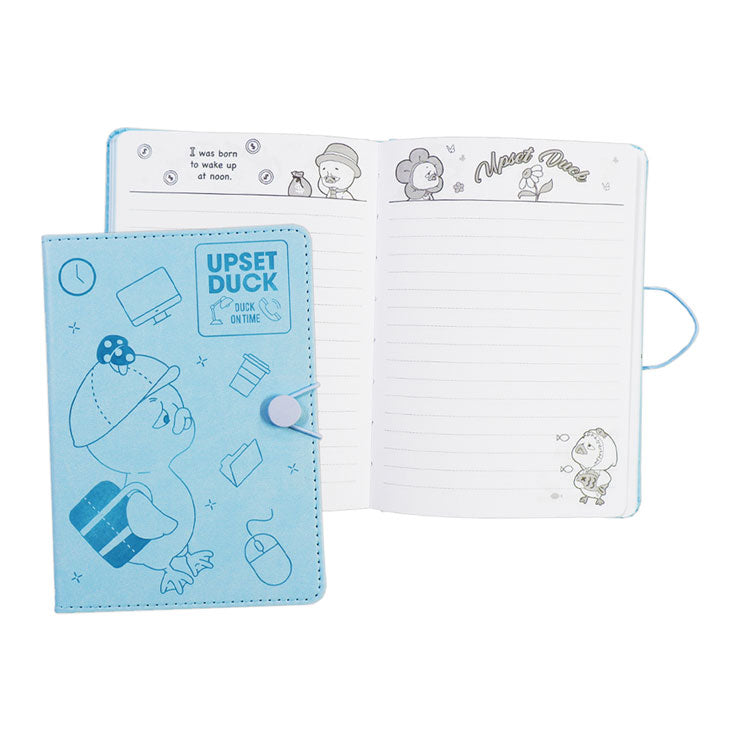 Upset Duck Padded Notebook NT-80B9376-B 120x169mm 96 Sheets Blue Thermal PU With Elastic Band