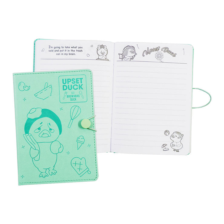 Upset Duck Padded Notebook NT-80B9376-C 120x169mm 96 Sheets Green Thermal PU With Elastic Band