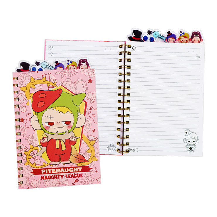 Pitenaught Spiral Notebook NT-80B9388-A 48x210mm 100 Sheets Pink With Tabs
