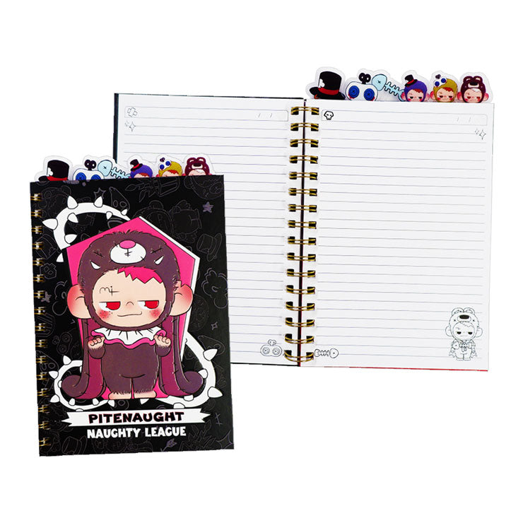 Pitenaught Spiral Notebook NT-80B9388-C 48x210mm 100 Sheets Black With Tabs