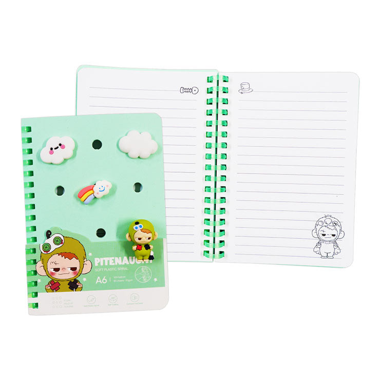 Pitenaught Spiral Journal NT-80B9399-B 105x148mm 80 Sheets Green Pin Book Soft Spiral Cover
