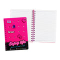 Annior Pastin Spiral Journal NT-80B9479-A 148x210mm 80 Sheets Pink With Pins and Belly Band