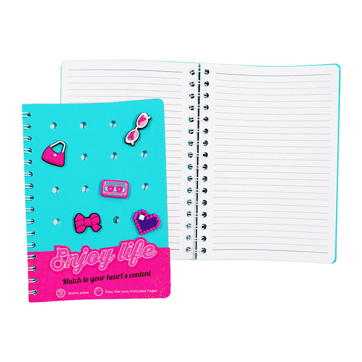 Annior Pastin Spiral Journal NT-80B9479-B 148x210mm 80 Sheets Green With Pins and Belly Band