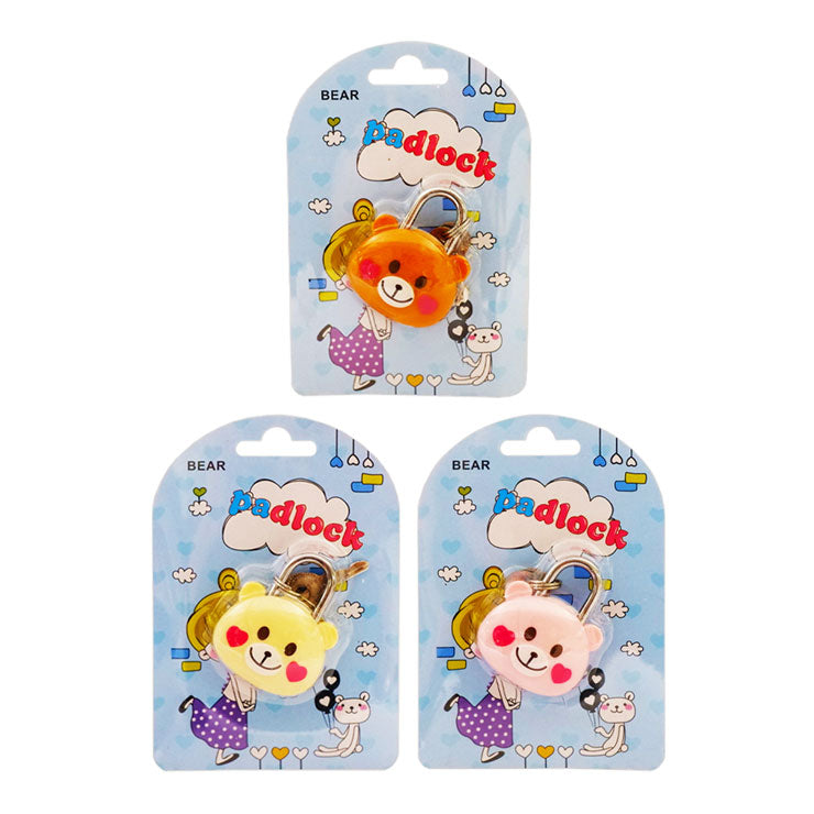 Padlock Keylock Bear Design - Safety & Security (Design May Vary)