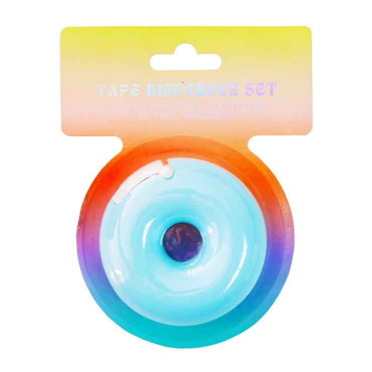 Johnshen Tape Dispenser ID14590-B Blue Round with Tape - Desk Accessories & Organization