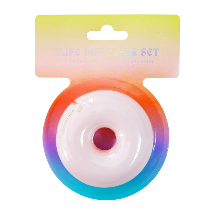 Johnshen Tape Dispenser ID14590-P Pink Round with Tape - Desk Accessories & Organization