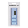 Handheld Calculator JS2808-B Sky Blue W Ruler - Calculators