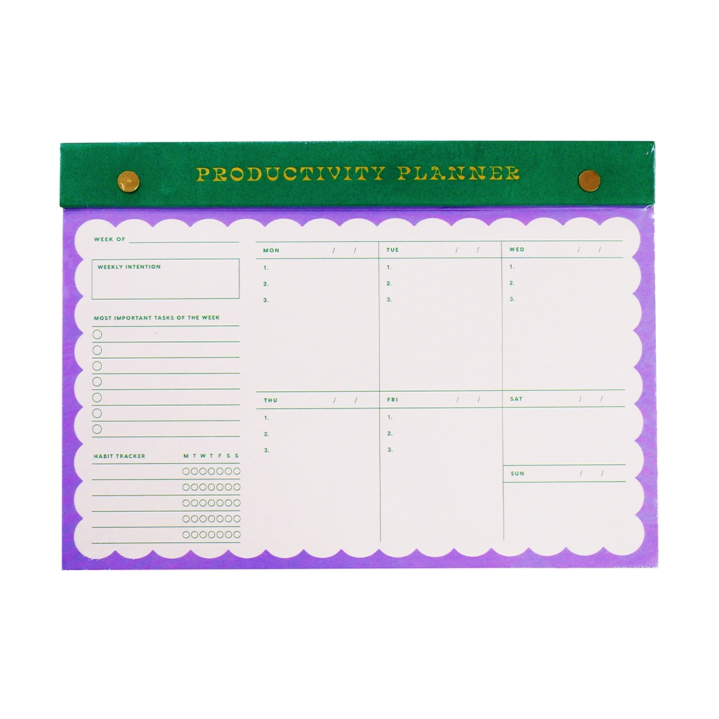 John Shen Productivity Planner Js16367 Pad 190x250mm 52 Sheets Suede Cover - Calendars & Planners