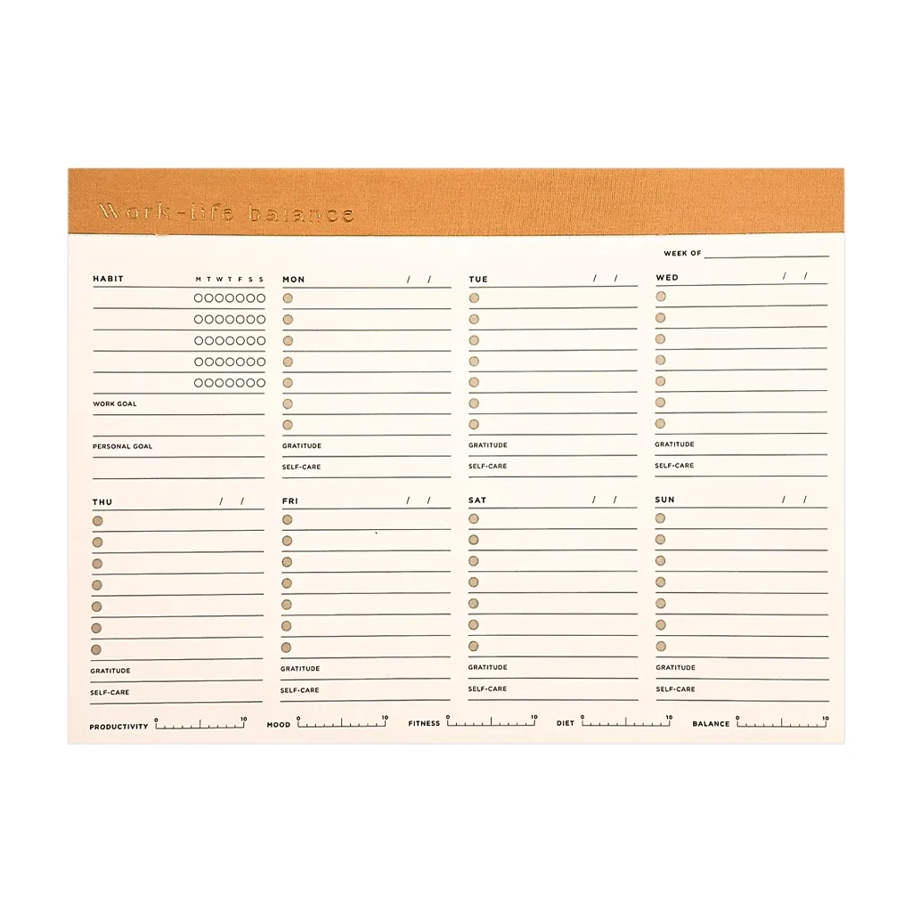 Premiere Notes Work Life Tracker Notepad21.0x28.5cm 52 Sheets