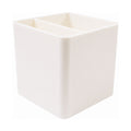 Pen Holder 8110 White Plastic Square - Desk Sorters & Trays