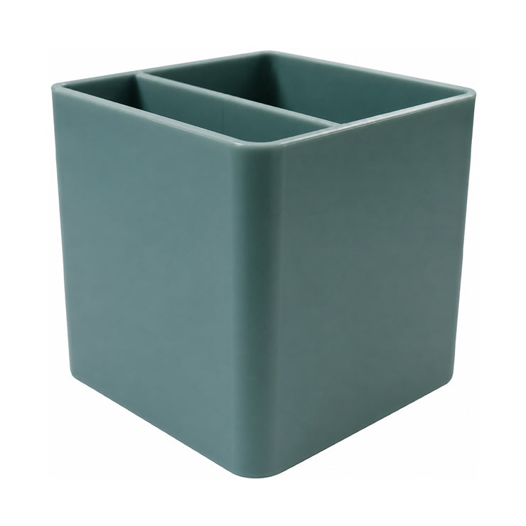 Pen Holder 8110 Green Plastic Square - Desk Sorters & Trays
