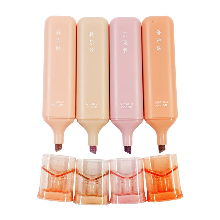 Glitter Highlighter Peach Series 4's HP7261A-4 - School & Office Supplies - Writing