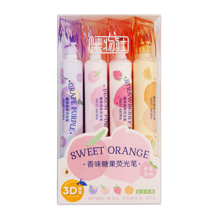 Scented Highlighter Dual Tip 4's HP7209A-4 - School & Office Supplies - Writing