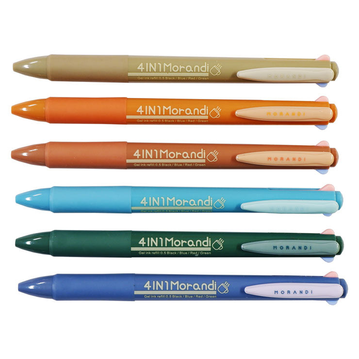 Morandi 4 in 1 Retractable Gel Ink Pen Assorted Barrel 0.5 mm WYH020 (G-3511)