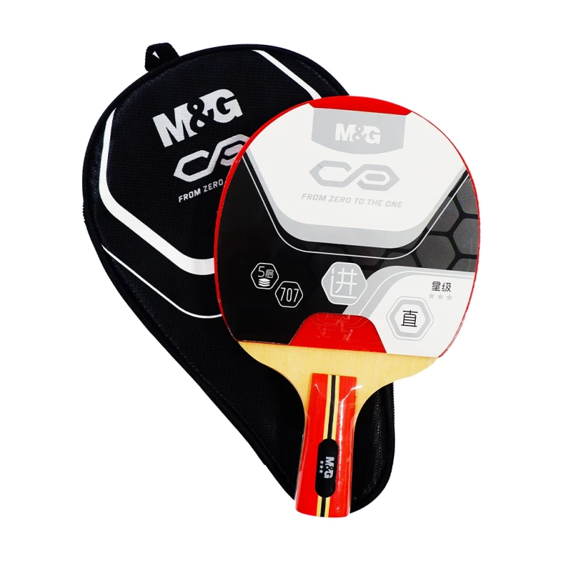 M&G Table Tennis Racket (Short-Handled Straight-Grip) Revolutionary 3-Star Ast09707