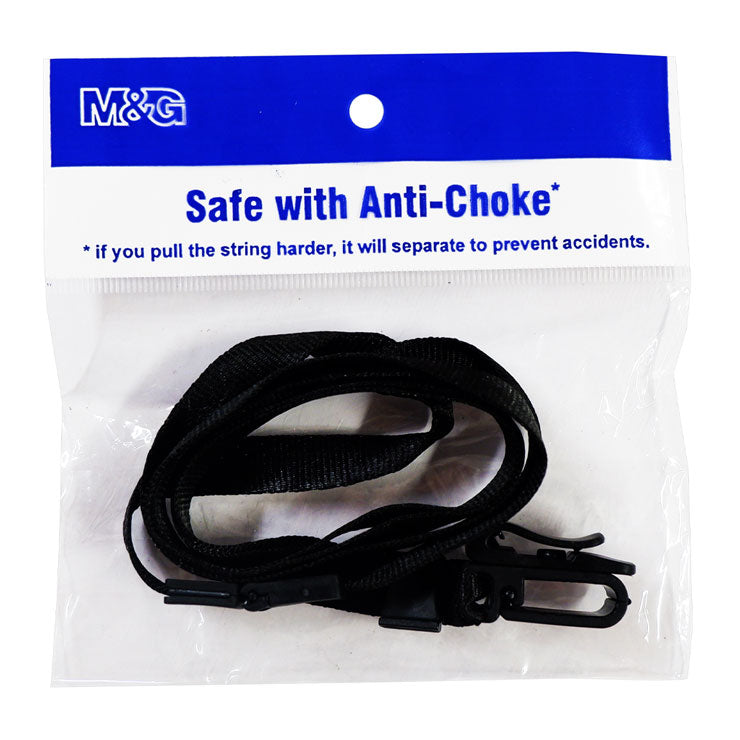 M&G Lanyard 10mm With Clip, AWT92097-BK Black