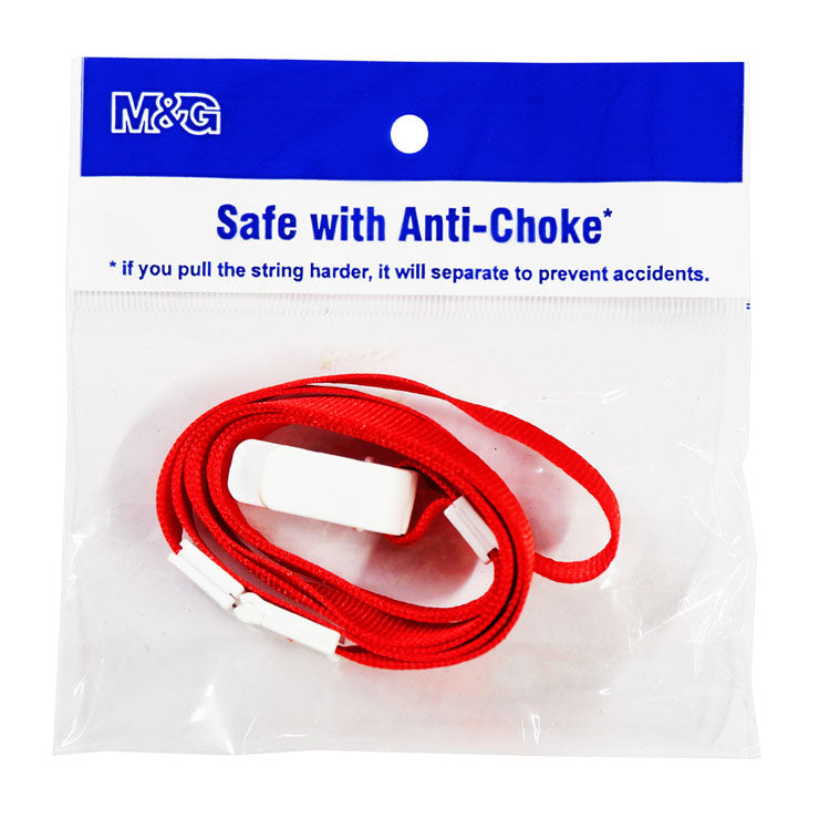 M&G Lanyard 10mm With Clip, AWT92097-RD Red