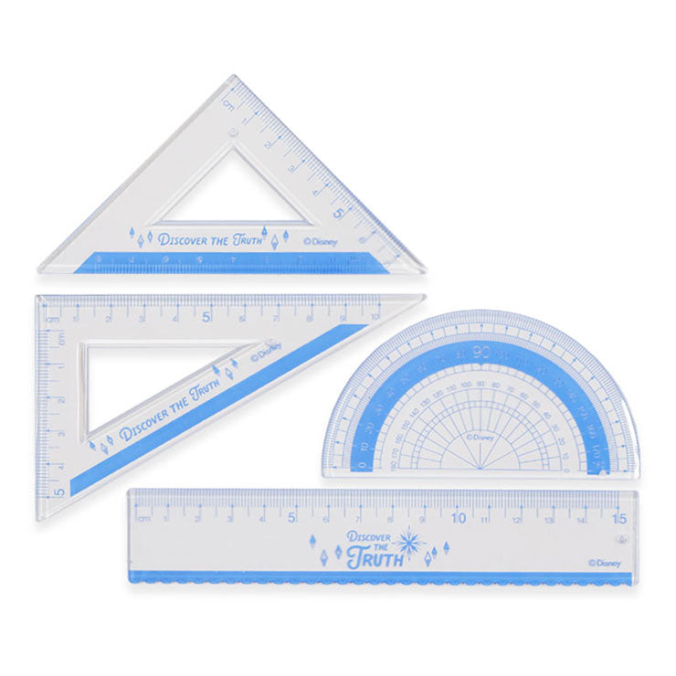 Frozen Math Set 15cm Ruler Protractor 2 Triangles E0099F, Blue - School Supplies - Compasses