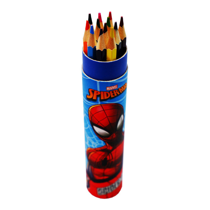 Colored Pencil D01190A Spider Man 12 Colors - Arts & Crafts Supplies - Coloring
