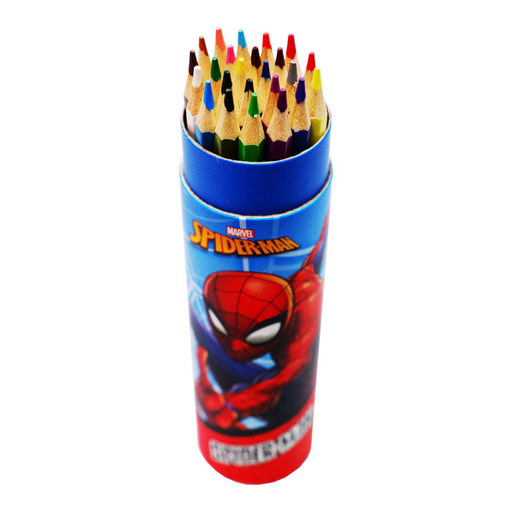 Colored Pencil D01192A Spider Man 24 Colors - Arts & Crafts Supplies - Coloring