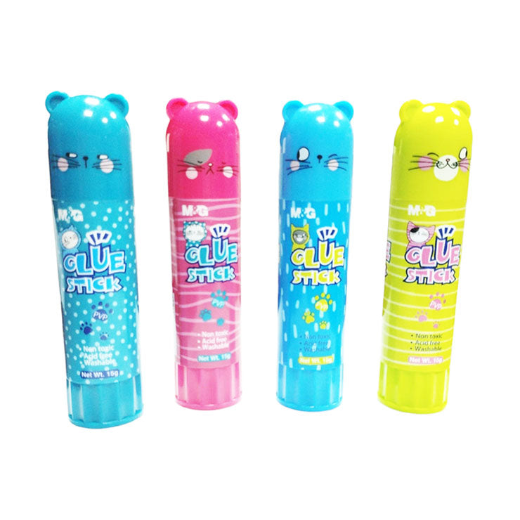 M&G So Many Cats Glue Stick PVP 15G Yellow Blue/Pink/Green-Sold per piece