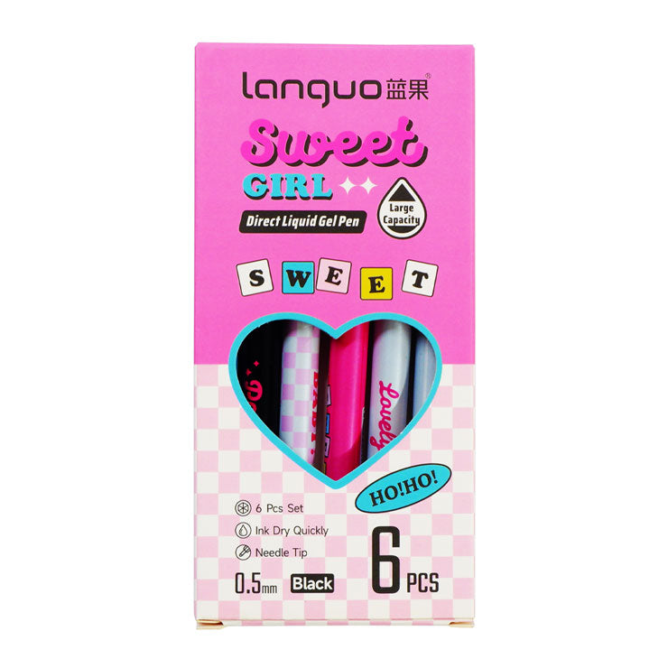 Sweet Girl Gel Pen Set Black 0.5 mm GP102 - School & Office Supplies - Writing