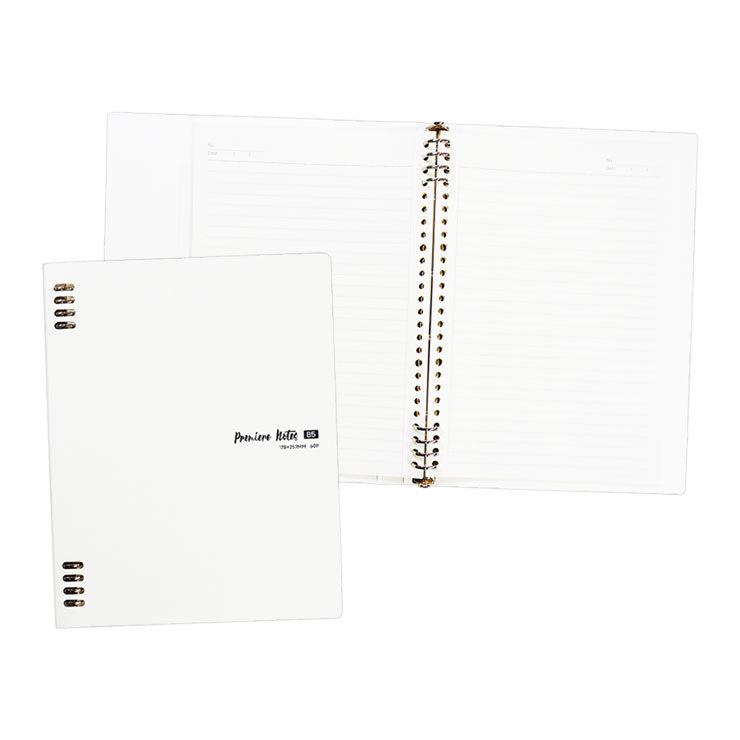 Premiere Notes Ring Binder Refillable Notebook B5 60 sheets - Kraft White