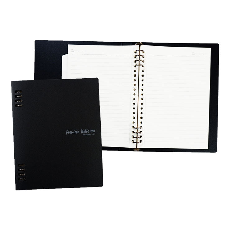 Premiere Notes Ring Binder Refillable Notebook A5 60 sheets - Kraft Black