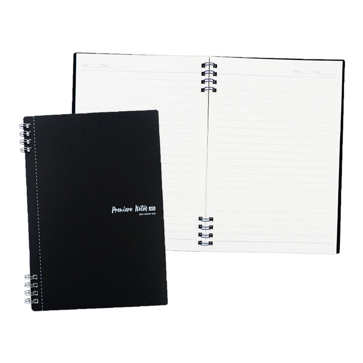 Premiere Notes Split Ring Notebook A5 60 sheets - Kraft Black