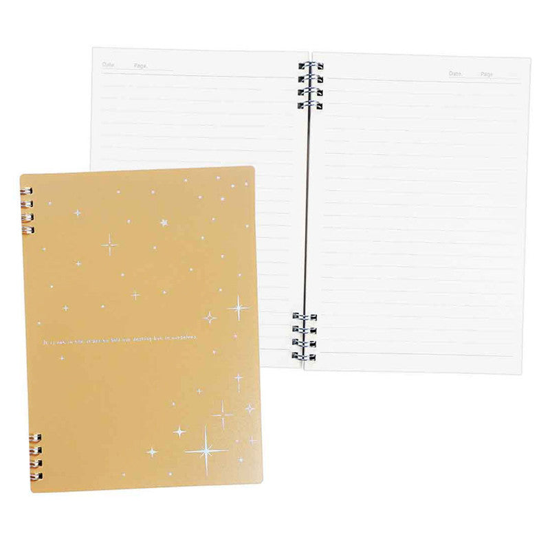 Premiere Notes Split Ring Notebook A5 60Sheets Wish Of Stars Clear Mauve