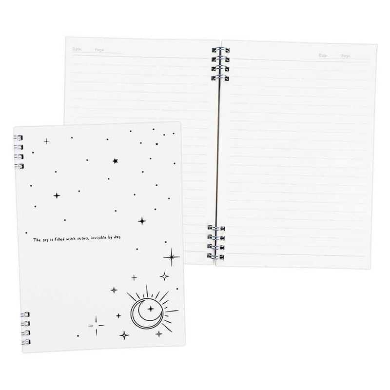 Premiere Notes Split Ring Notebook A5 60Sheets Wish Of Stars Clear White