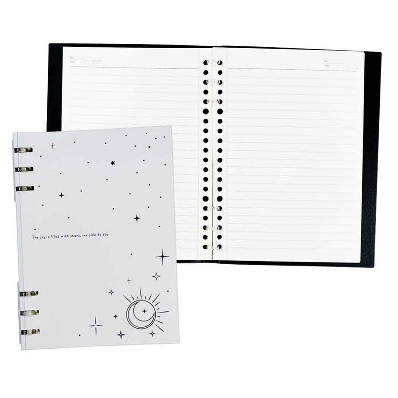 Premiere Notes Refillable Split Ring Notebook A5 40Sheets Wish Of Stars White