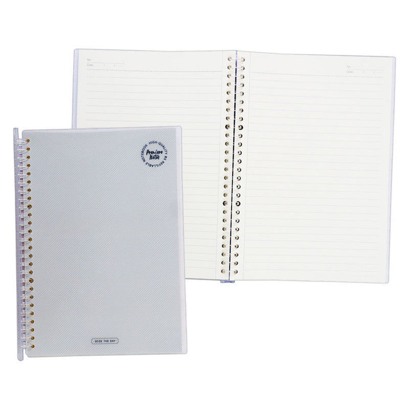 Premiere Notes Refillable Spiral Notebook B5 80Sheets Rose Pastel Grey