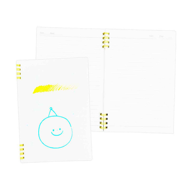Premiere Notes Split Ring Soft Spiral Notebook A5 60Sheets Meow'S Happiness White