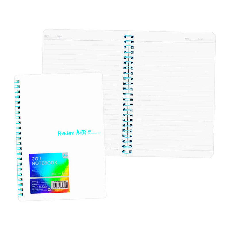 Premiere Notes Spiral Notebook A5 60Sheets Pp Foam Pastel White