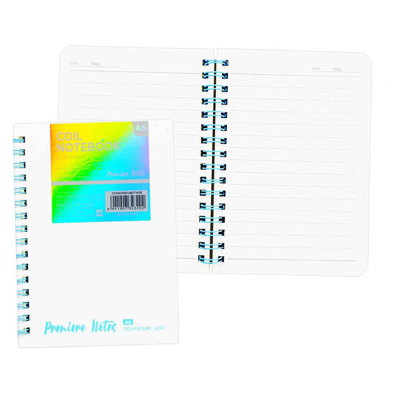 Premiere Notes Spiral Notebook A6 60Sheets Pp Foam Pastel White