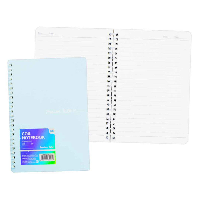 Premiere Notes Spiral Notebook A5 60Sheets Pp Foam Pastel Blue